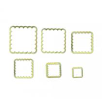 Kit 6 Cortadores Quadrado Babado para Massas Bluestar