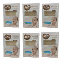 Kit 6 Cotonete Hastes Flexiveis c/75un Biodegradável-MILI