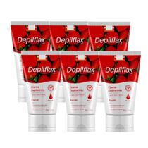 Kit 6 Creme Depilação Facial Morango Depiltório Depilflax Indolor 50g Kit 6 Creme Depilação Facial Morango Depiltório Depilflax Indolor 50g