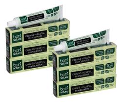 Kit 6 Cremes Dentais Branqueador Menta e Carvão Vegetal 90g Boni Natural