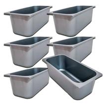 Kit 6 cuba expositora vitrine gelato sorvete abs cor cinza Kit 6 cuba expositora vitrine gelato sorvete abs cor cinza