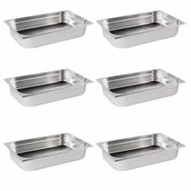 Kit 6 Cubas Gastronômicas GN 1/1x100MM em Inox para Buffet Sebem