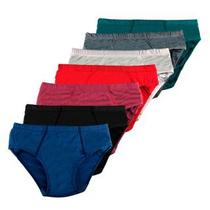 Kit 6 Cueca Adulto Microfibra Tamanho P ao Plus Size Tradicional Slip Comum Elástico Embutido - Up Underwear