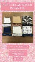Kit 6 cueca boxer infantil variadas cortado