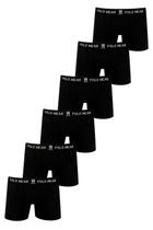 Kit 6 Cueca Boxer Masculina Algodão Polo Wear Preto