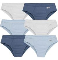 Kit 6 Cueca Infantil Lupo Kit Cueca Slip Infantil Mista