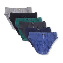 Kit 6 Cueca Slip de Algodão Premium Elastico Rebatido Dom Marco