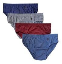 kit 6 cueca slip tradicional 100 algodão elástico embutido adulto SDS