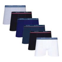 Kit 6 Cuecas Box Boxer Lupo de Algodão Sortidas