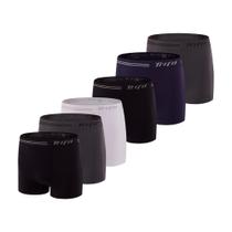 Kit 6 Cuecas Box Masculina Sem Costura De Microfibra Trifil Lisa Básica Toque Macio