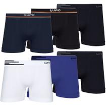 Kit 6 Cuecas Box Sem Costura Boxer Lupo Microfibra Original