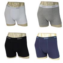 Kit 6 Cuecas Boxer Adulto 96% Algodão Basic Cores Sortida