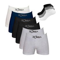 Kit 6 Cuecas Boxer Algodão + 3 Pares de Meias C CURTO