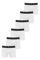 Kit 6 Cuecas Boxer Algodão Polo Wear Branco Kit 6 Cuecas Boxer Algodão Polo Wear Branco