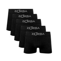 Kit 6 Cuecas Boxer Algodão Sem Costura Preto Zorba