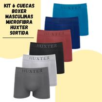 Kit 6 cuecas boxer huxter microfibra masculino sortidos Kit 6 cuecas boxer huxter microfibra masculino sortidos