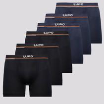 Kit 6 Cuecas Boxer Lupo Blue Nights e Preta
