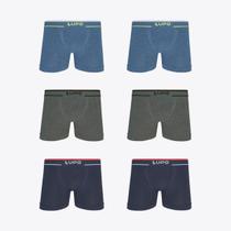 Kit 6 Cuecas Boxer Lupo Fio Texturizado Sortidos 00733-004