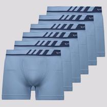 Kit 6 Cuecas Boxer Lupo Light Fit Azul Kit 6 Cuecas Boxer Lupo Light Fit Azul