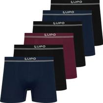 Kit 6 Cuecas Boxer Lupo Masculina Poliamida Sem Costura Atacado Box Original
