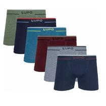 Kit 6 Cuecas Boxer Lupo Microfibra Conforto 733 Kit 6 Cuecas Boxer Lupo Microfibra Conforto 733