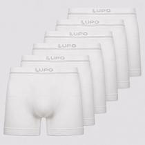 Kit 6 Cuecas Boxer Lupo Microfibra Sem Costura Branca e Cinza