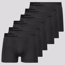 Kit 6 Cuecas Boxer Lupo Microfibra Sem Costura Cinza Escuro Kit 6 Cuecas Boxer Lupo Microfibra Sem Costura Cinza Escuro