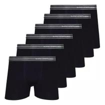 Kit 6 Cuecas Boxer Lupo Preta Confortável Algodão Kit 6 Cuecas Boxer Lupo Preta Confortável Algodão