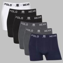 Kit 6 Cuecas Boxer Masculina Polo Wear Seamless Microfibra