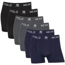 Kit 6 Cuecas Boxer Masculina Polo Wear Seamless Microfibra