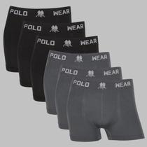 Kit 6 Cuecas Boxer Masculina Polo Wear Seamless Microfibra