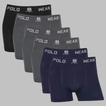 Kit 6 Cuecas Boxer Masculina Polo Wear Seamless Microfibra