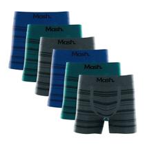 Kit 6 Cuecas Boxer Microfibra Cueca Box Sem Costura Mash