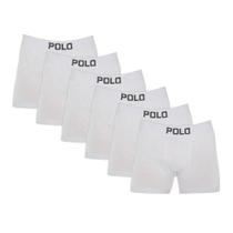 Kit 6 Cuecas Boxer Polo 781 Algodão Branco Kit 6 Cuecas Boxer Polo 781 Algodão Branco