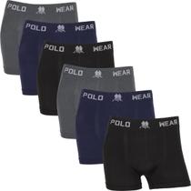 Kit 6 Cuecas Boxer Polo Wear Masculina Poliéster Sem Costura Cueca Box Adulto Confortável Atacado Kit 6 Cuecas Boxer Polo Wear Masculina Poliéster Sem Costura Cueca Box Adulto Confortável Atacado