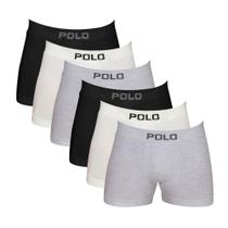 Kit 6 Cuecas Boxer Polostar Algodão Sem Costura Sortido