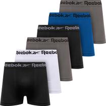 Kit 6 Cuecas Boxer Reebok Cueca Microfibra Masculina Box Sem Costura Original