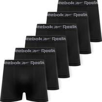 Kit 6 Cuecas Boxer Reebok Cueca Poliéster Masculina Box Sem Costura Original Kit 6 Cuecas Boxer Reebok Cueca Poliéster Masculina Box Sem Costura Original