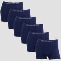 Kit 6 Cuecas Boxer Reebok Masculina Microfibra Premium Lisa