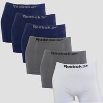 Kit 6 Cuecas Boxer Reebok Masculina Microfibra Premium Lisa