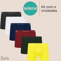 Kit 6 Cuecas Boxer Selene Masculina Sem Costura Confortável