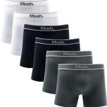 Kit 6 Cuecas Boxer Sem Costura Microfibra Confortável Original Mash Box Adulto