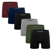 Kit 6 Cuecas Boxer Torp Original Sem Costura Microfibra Conforto Liso Masculino