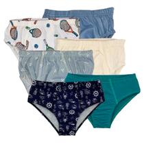 Kit 6 Cuecas Infantil Estampadas Lisas Sortidas em Algodão Tampinha Kit 6 Cuecas Infantil Estampadas Lisas Sortidas em Algodão Tampinha