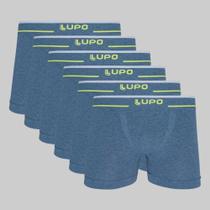 Kit 6 Cuecas Lupo Plus Size Boxer Microfibra Sem Costura Box Tamanho:XGCor:Azul