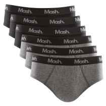 Kit 6 Cuecas Mash Modelo Slip Masculina Tecido Algodão