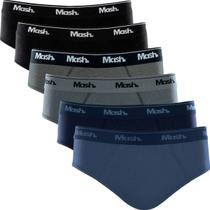 Kit 6 Cuecas Mash Modelo Slip Masculina Tecido Algodão