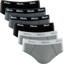 Kit 6 Cuecas Mash Modelo Slip Masculina Tecido Algodão