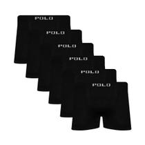 Kit 6 Cuecas Polo Boxer Microfibra Preto - POLO STAR Kit 6 Cuecas Polo Boxer Microfibra Preto - POLO STAR