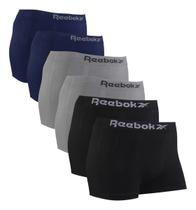 Kit 6 Cuecas Reebok Boxer Box Sem Costura Microfibra Adulto